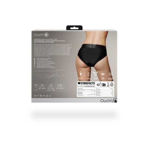 Ouch! Vibrating Strap-on Hipster XS/S - Koronkowy Pas z Wibracją