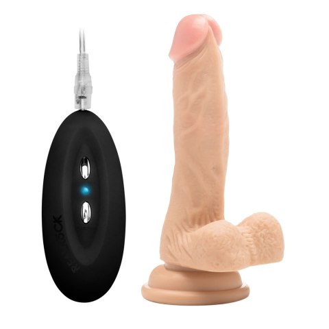 RealRock Model 7 Vibrating - Sztuczny członek z pilotem 18 cm, kolor cielisty