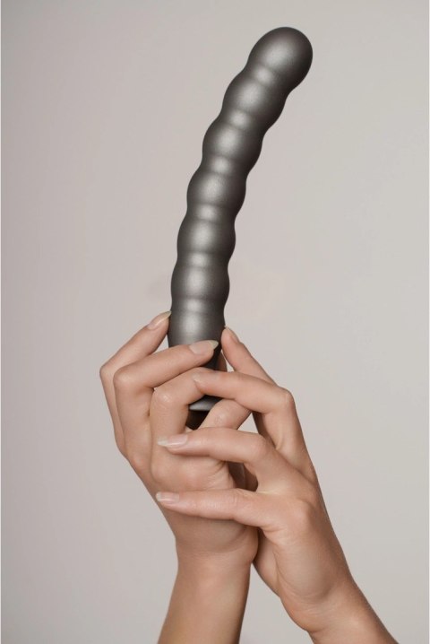 Ouch! Beaded G-Spot 20,5 cm - silikonowy model z przyssawką, fioletowy
