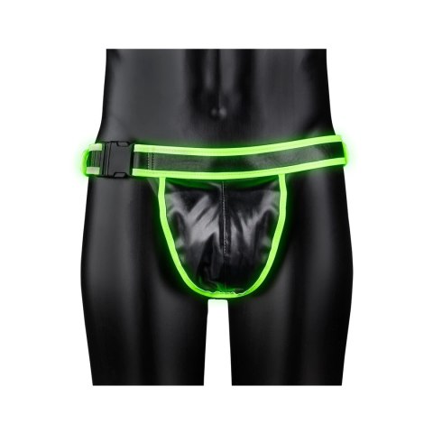 Ouch! Glow in the Dark Majtki z Klamrą S/M, Zielone, Regulowane
