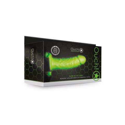 Ouch! Glow in the Dark uprząż z paskiem, świecąca, 18 cm, zielona