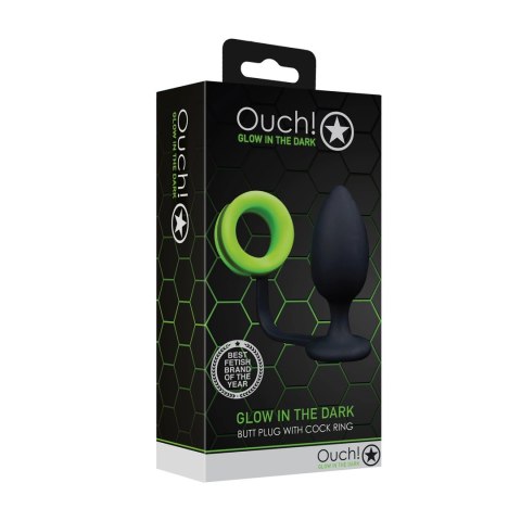 Ouch! Glow in the Dark - zestaw z pierścieniem i korkiem, świecący