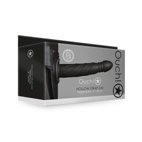 Ouch! Hollow Strap-On 20 cm - anatomiczny model na pasku z wypustkami