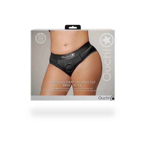 Ouch! Majtki z wysokim stanem XL/XXL z wibracją i systemem O-Ring