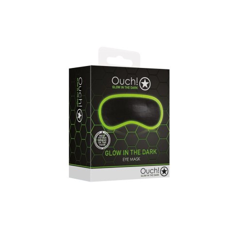 Ouch! Maska na oczy Glow in the Dark fluorescencyjna zielona