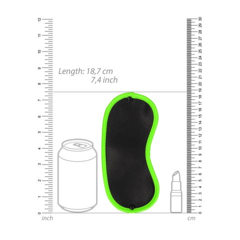 Ouch! Maska na oczy Glow in the Dark fluorescencyjna zielona