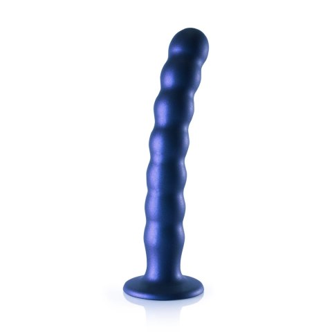 Ouch! Silikonowy model G-Spot z koralikami, przyssawka, 20,5 cm, fioletowy
