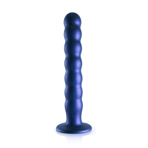 Ouch! Silikonowy model G-Spot z koralikami, przyssawka, 20,5 cm, fioletowy