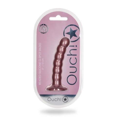 Ouch! Silikonowy model koralikowy z przyssawką 13 cm metaliczny