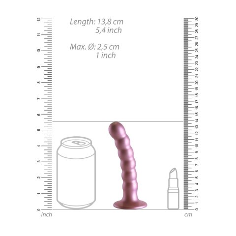 Ouch! Silikonowy model koralikowy z przyssawką 13 cm metaliczny