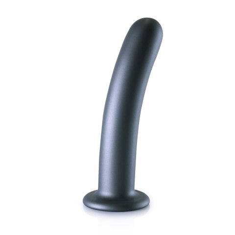 Ouch! Smooth Silicone 17 cm - Smukły model z przyssawką, srebrny