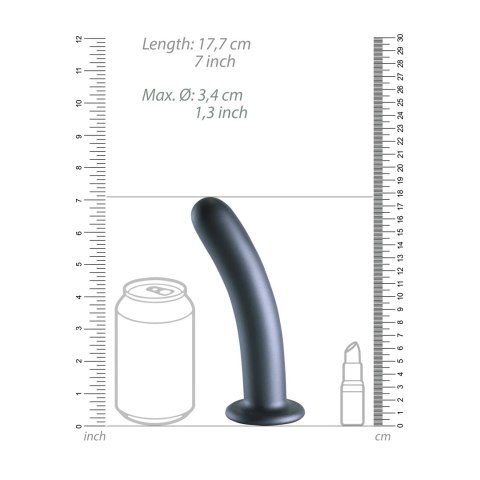 Ouch! Smooth Silicone 17 cm - Smukły model z przyssawką, srebrny