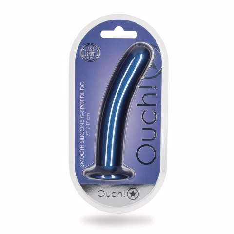 Ouch! Smooth Silicone G-Spot Model 17 cm z Przyssawką Metallic