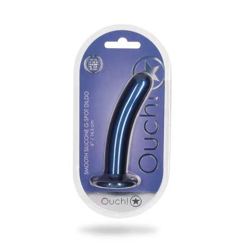 Ouch! Smooth Silicone - Model z przyssawką, 14,5 cm, metaliczny kolor