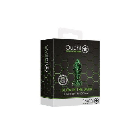 Ouch! Szklany korek świecący w ciemności mały - model Glow in the Dark