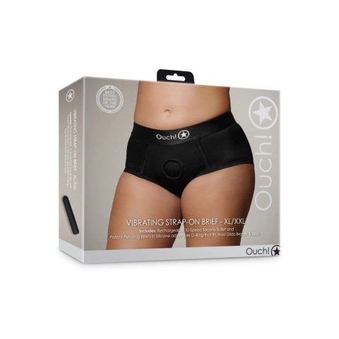 Ouch! Vibrating Strap-on Briefs XL/XXL - System O-Ring, 10 Trybow