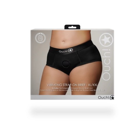 Ouch! Vibrating Strap-on Briefs XL/XXL - System O-Ring, 10 Trybow