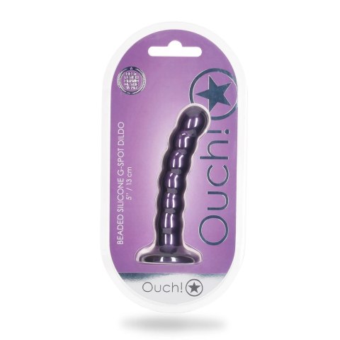 Ouch! silikonowy model koralikowy z przyssawką 13 cm, metaliczny