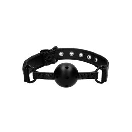 OUCH! Oddychający knebel kulkowy neopren skora regulowany 62cm