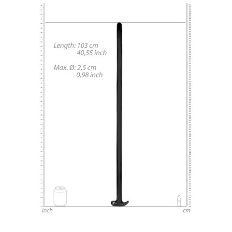 Ouch! Teksturowany model wężowy 100 cm z uchwytem, czarny