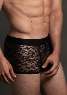 Allure Men Lace SM bokserki męskie z transparentnej koronki czarne