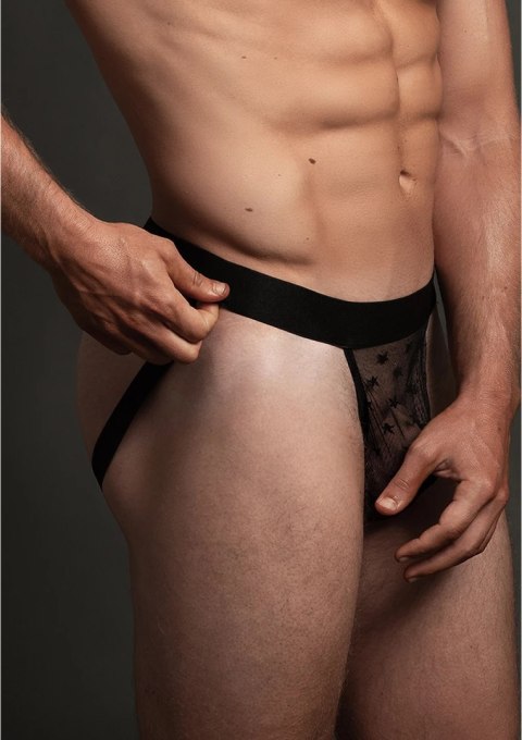 Allure Men Star SM Przezroczyste stringi z otwartym tyłem M