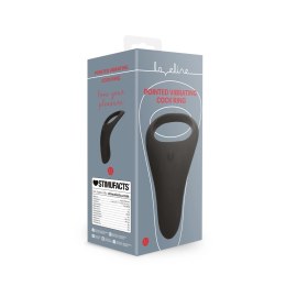Loveline Licorice Black - wibrujący pierścień z wypustkami, czarny