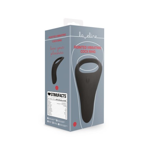 Loveline Licorice Black - wibrujący pierścień z wypustkami, czarny