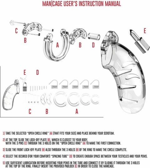 Man|Cage Model 14 cm - System zabezpieczający z poliwęglanu, regulowany