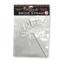 Little Genie Glitterati Bride Straw biała słomka imprezowa 25 cm