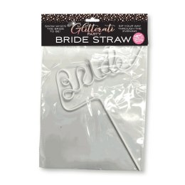 Little Genie Glitterati Bride Straw biała słomka imprezowa 25 cm