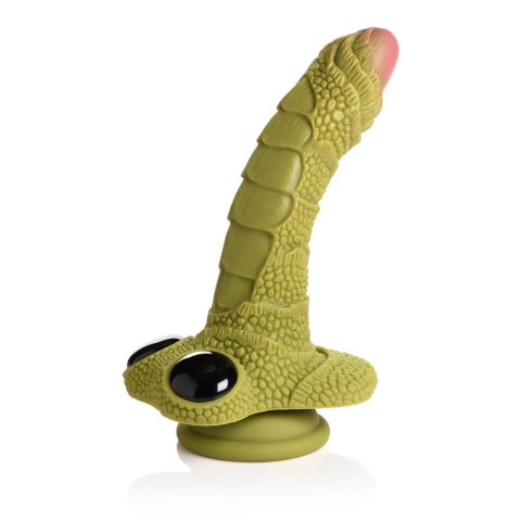XR Brands Creature Cocks Silikonowy Model Fantazyjny Zielony z Oczami