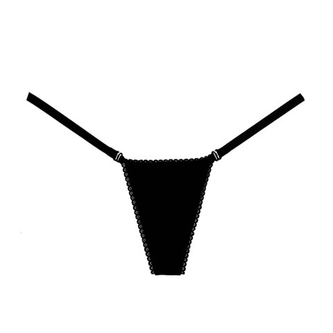 Allure Wetlook Plus Size - stringi z efektownym tyłem, czarne