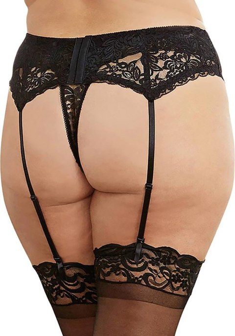 Dreamgirl - Pas do pończoch czarny, regulowany, model 23044