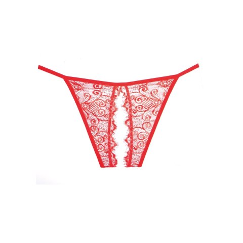 Leg Avenue Enchanted Belle Allure koronkowe majtki z wycięciem, czarne