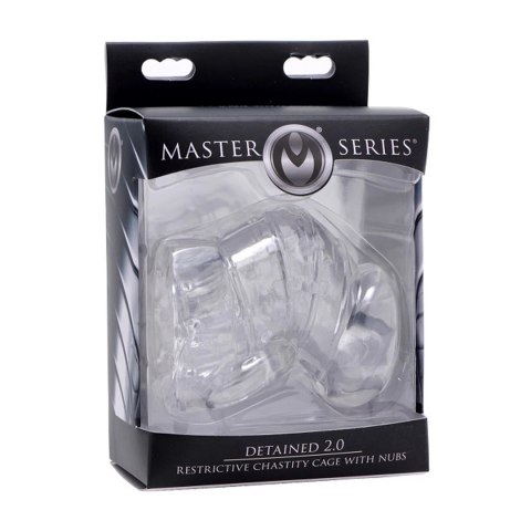 XR Brands Detained Soft Body - elastyczna klatka z wypustkami, TPR, transparentna