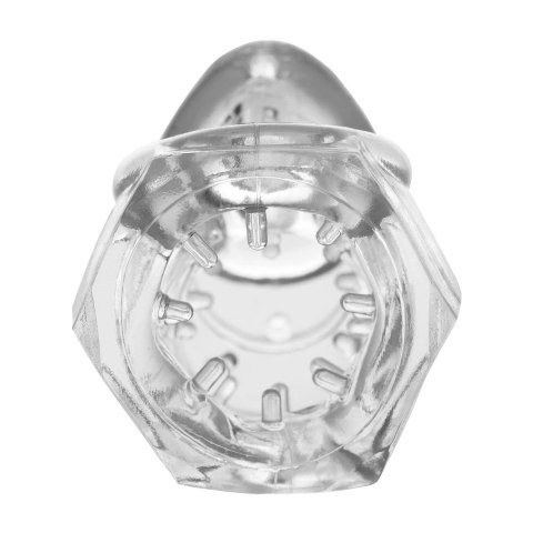 XR Brands Detained Soft Body - elastyczna klatka z wypustkami, TPR, transparentna