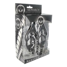 XR Brands Monarch Metalowe Zaciski z Łańcuchem, czarne, 12 cali