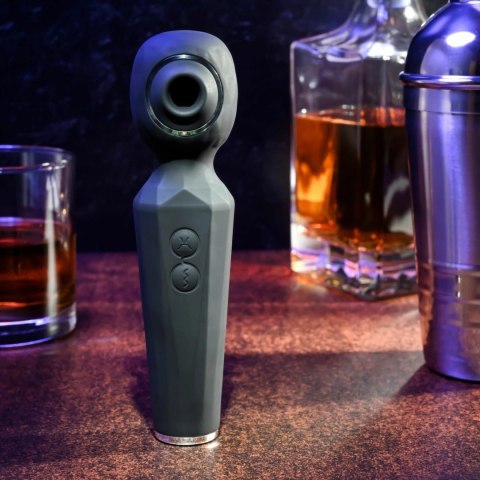 Evolved Rainbow Sucker Wand Black - wielofunkcyjny masażer z podwojnym systemem stymulacji