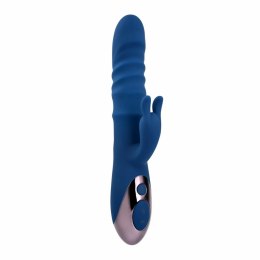 Evolved Ringer Rabbit Royal Blue - wibrator z funkcją ruchomych pierścieni