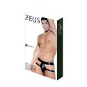 Allure Double Strap Wet Look - Męskie majtki z perforacją, czarne