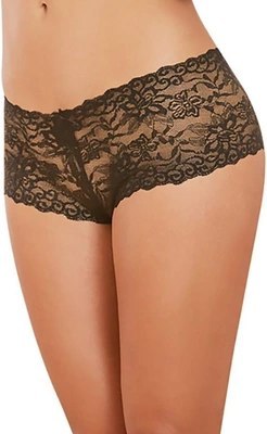 Dreamgirl Szorty damskie z otwartą strefą - model M, czarne