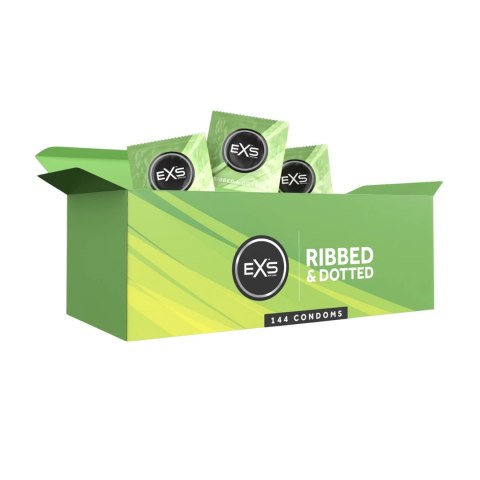 EXS Ribbed & Dotted 3w1 144 szt. prezerwatywy strukturalne 56 mm