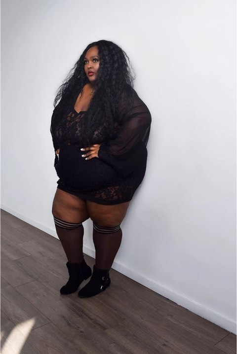 Kix'ies Autumn B - Pończochy samonośne Chocolate Nude Plus Size