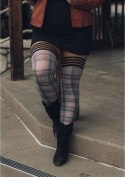 Kix'ies Lori pończochy damskie brązowo-czarne kratka, eleganckie