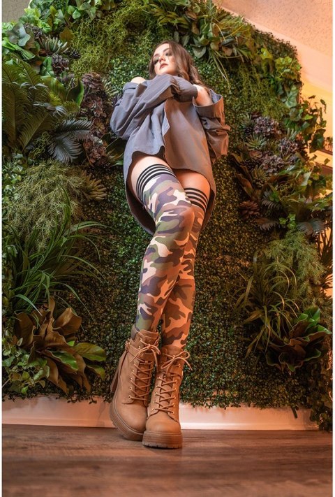 Kix'ies Pończochy Kamuflażowe Model A z Antypoślizgowym Systemem