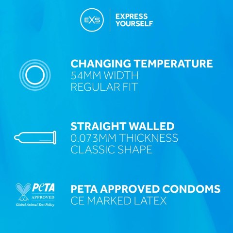 EXS Cooling 12 szt. prezerwatywy chłodzące, lateksowe, szerokość 54 mm
