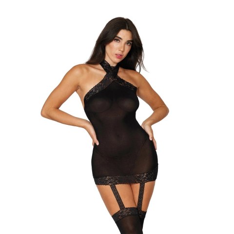 Dreamgirl Sheer sukienka z koronką i pończochami, uniwersalny rozmiar