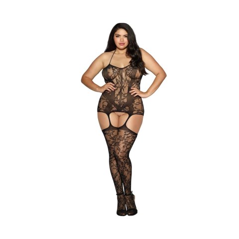 Dreamgirl Sukienka Fishnet Plus Size z Koronką i Pończochami