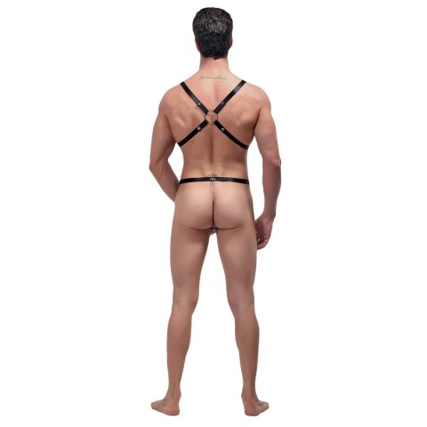 Male Power Harness Set Rip Off - Regulowany dwuczęściowy komplet z O-ringiem